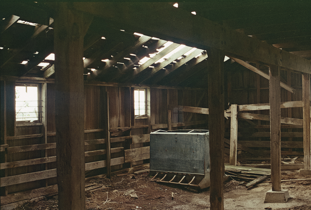 inside barn